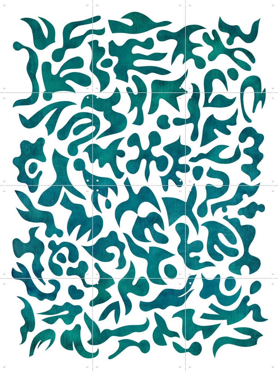 IXXI Teal Alive, Angelo Cerantola - 60 x 80 cm - Gratis ophangtool - Grote wanddecoratie en posters - Modern, Abstract, Art Deco, Decoratieve kunsten