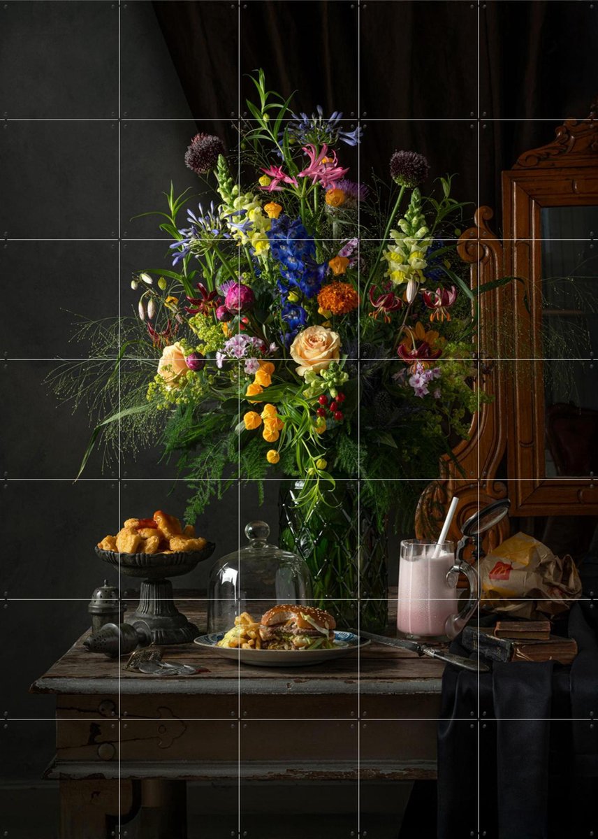 IXXI Crappy Meal, Igor Swinkels - 100 x 140 cm - Gratis ophangtool - Grote wanddecoratie en posters - Fotografie, Woonkamer, Keuken, Eetkamer