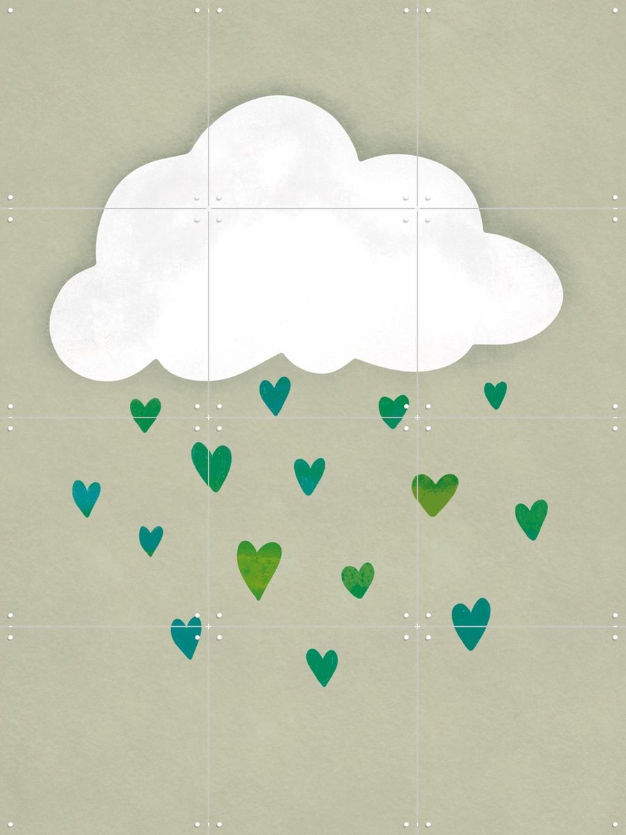 IXXI Clouds Of Love, EMELIEmaria & Various - 60 x 80 cm - Gratis ophangtool - Grote wanddecoratie en posters - Speels, Geometrische Kunst, Kleurrijk