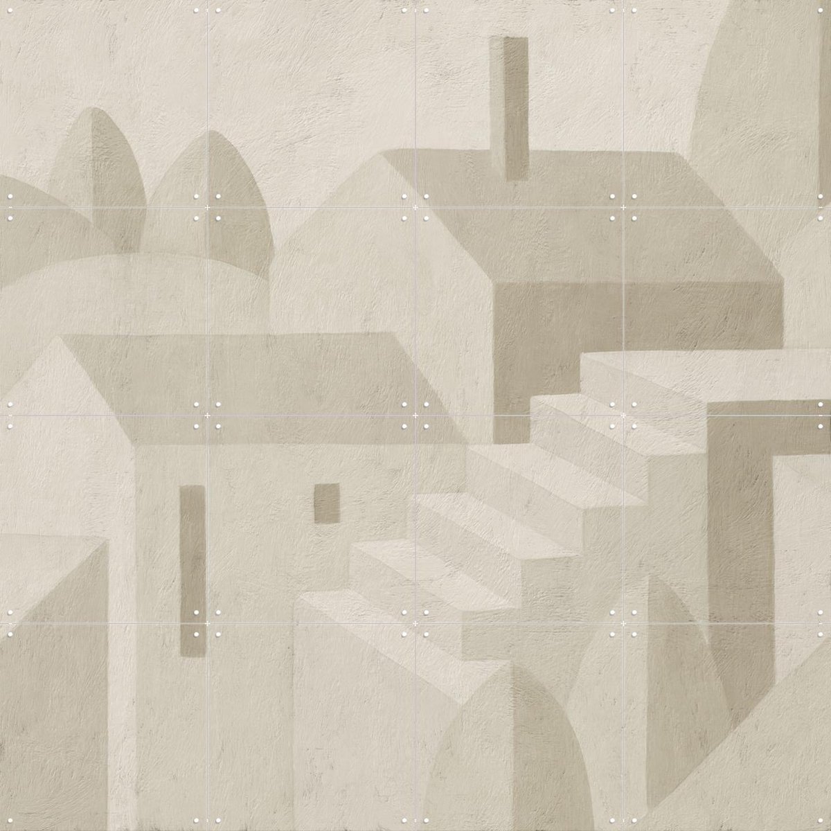 IXXI Subtle Town, Dan Hobday & Various - 80 x 80 cm - Gratis ophangtool - Grote wanddecoratie en posters - Abstract, Modern, Minimalisme