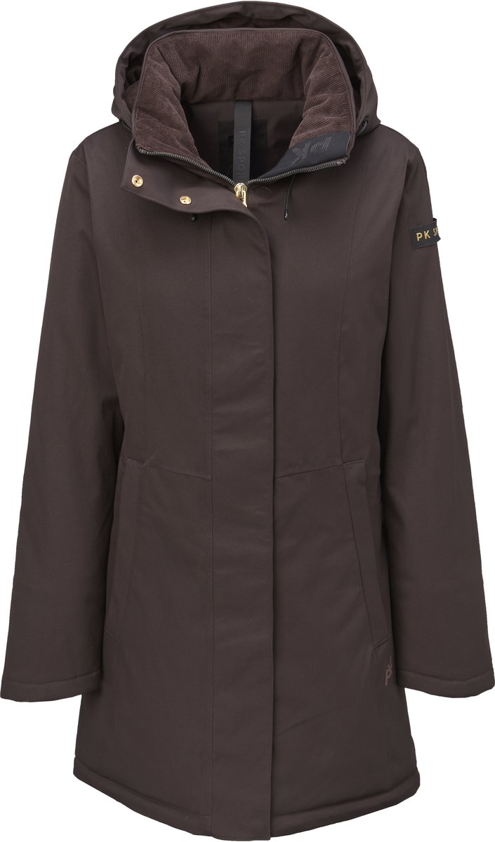 PK International - Pardino - Winterjas - Lang - Waterdicht - Winddicht - Afneembare capuchon - Coffee - Donkerbruin - L/40