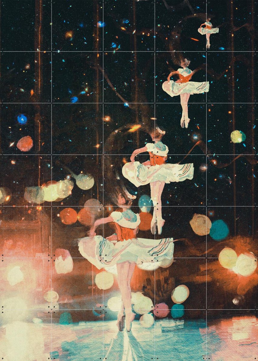 IXXI Steps Toward The Stars, Vineet Suresh - 100 x 140 cm - Gratis ophangtool - Grote wanddecoratie en posters - Geometrische Kunst, Abstract, Speels