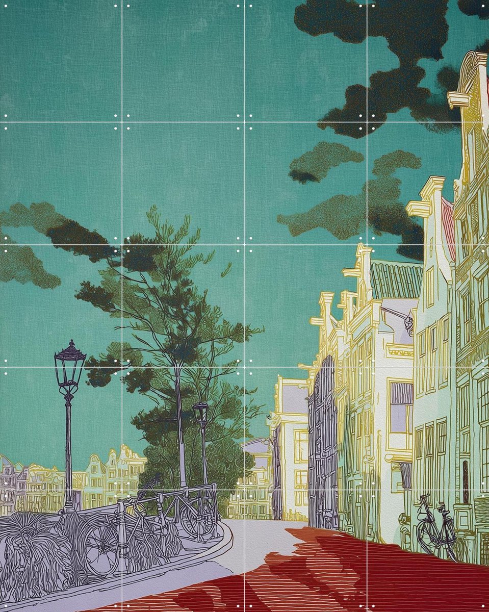 IXXI Amsterdam 4, Artclaud - 80 x 100 cm - Gratis ophangtool - Grote wanddecoratie en posters - Kleurrijk, Street art, Pop art, Speels, Modern