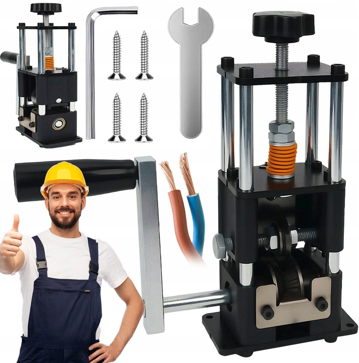 Handmatige Draadstripper 1-25mm - 0,5-1,0mm² Fijne Draad - Verstelbare Snijdiepte & Veer - 3 Invoergaten & Gehard Mes - Metalen Behuizing - Voor Elektra, Recycling & Reparatie