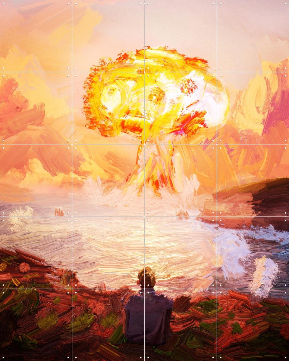 IXXI Explosion, Vineet Suresh - 80 x 100 cm - Gratis ophangtool - Grote wanddecoratie en posters - Digitale Kunst, Kwaststreken, Surrealisme