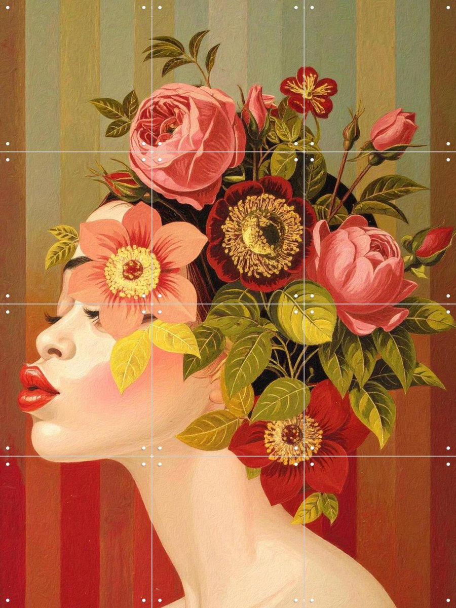 IXXI Autumn Kiss, Marja van den Hurk - 60 x 80 cm - Gratis ophangtool - Grote wanddecoratie en posters - Modern, Digitale Kunst, Speels, Fantasierijk