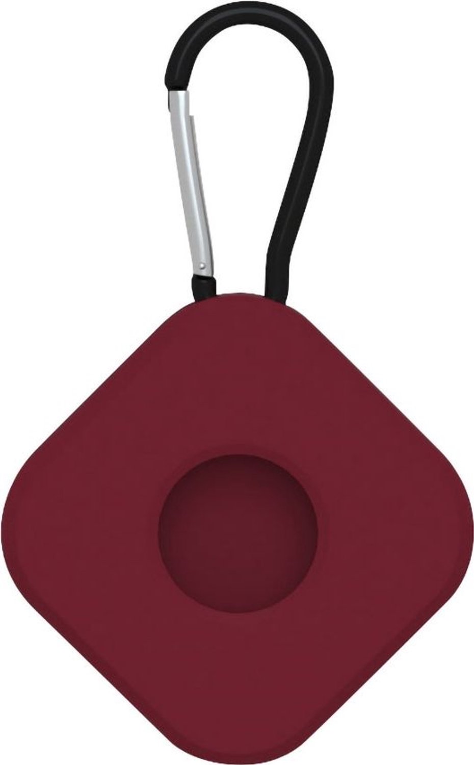 Mobigear Hoesje geschikt voor Apple AirTag Hoesje Flexibel Siliconen | Mobigear Square Key Sleutelhanger - Bordeauxrood