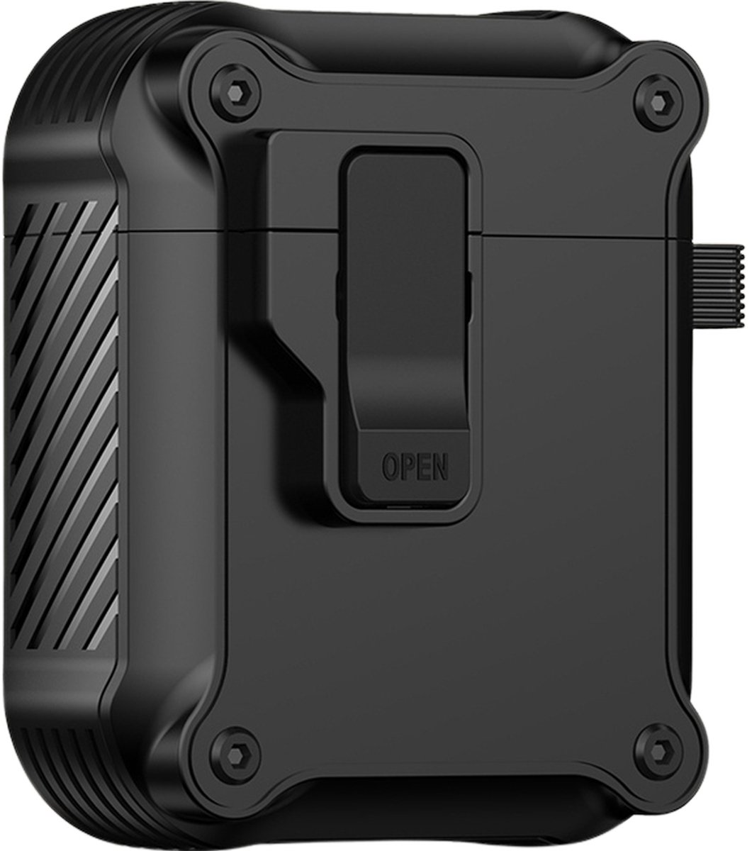 Mobigear Hoesje geschikt voor Apple AirPods 1 Hardcase Hoesje | Mobigear Armor Clip - Zwart
