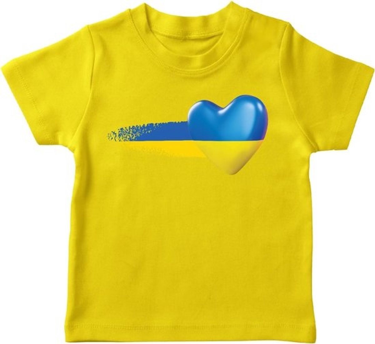 T-shirt voor Kinderen met Oekraïense Vlag en Hart Symbool