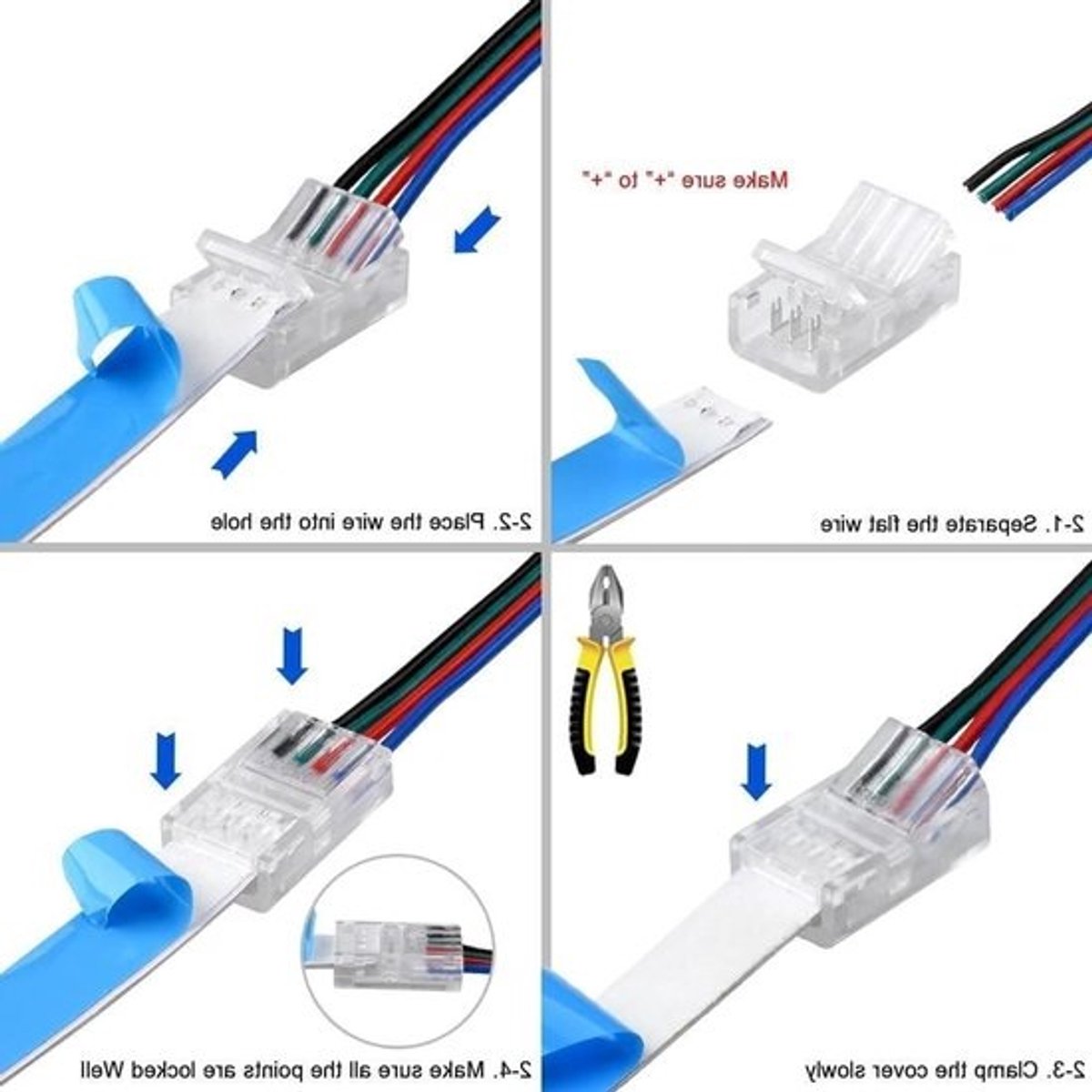 Ledstrip stekkers - Led connector - Verlichting monteren - Naadloze verbinding - 12 mm 20 stuks - Wit