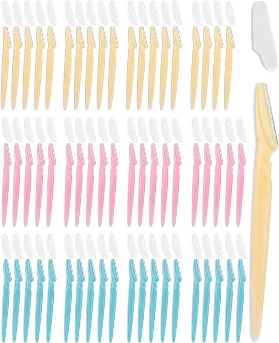 60 Stuks Gezichtsrasers voor Vrouwen en Mannen - Multifunctionele Eyebrow Razor voor Perfecte Huidschilfering
