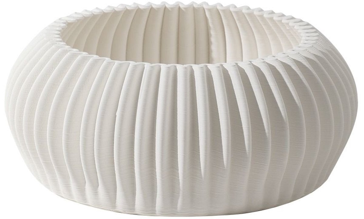 Fugurato Esta Schaal Wit - Keramiek met Geribbeld 3D-Reliëf - Ø30 x H12 cm