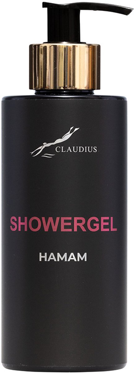 Showergel Hamam 300 ml - met gouden pomp - zwarte fles