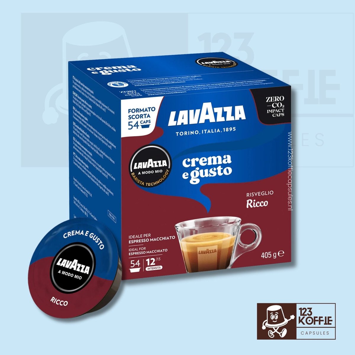Lavazza 8275, Koffiecapsule, Espresso, 9 g, Dark roast, 54 kopjes, 54 stuk(s)