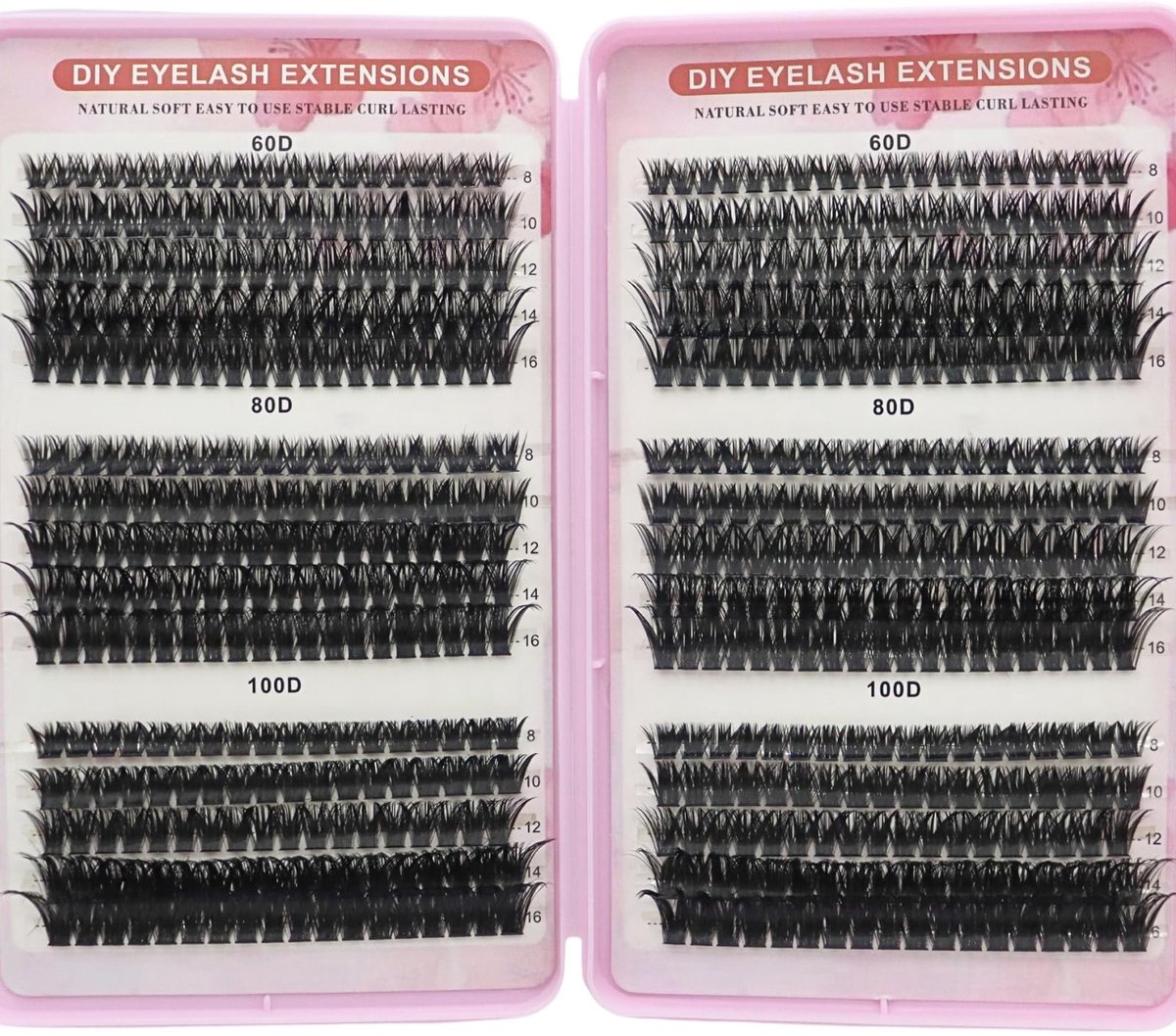 KEYRI 576 stuks individuele wimpers 60-80-100D cluster wimpers kit doe-het-zelf wimpers pluizige Russische wimpers - ShopVlot