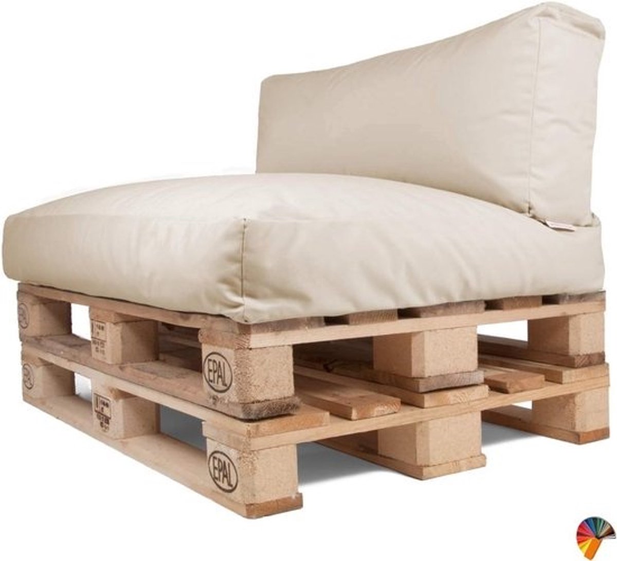 Set Palletkussens voor Buiten en Tuinmeubelen - Wit/Crèmekleurig Acryl
