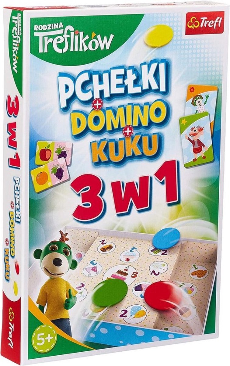 3 in 1 bordspelset: Kukushka, Domino en Fläuel