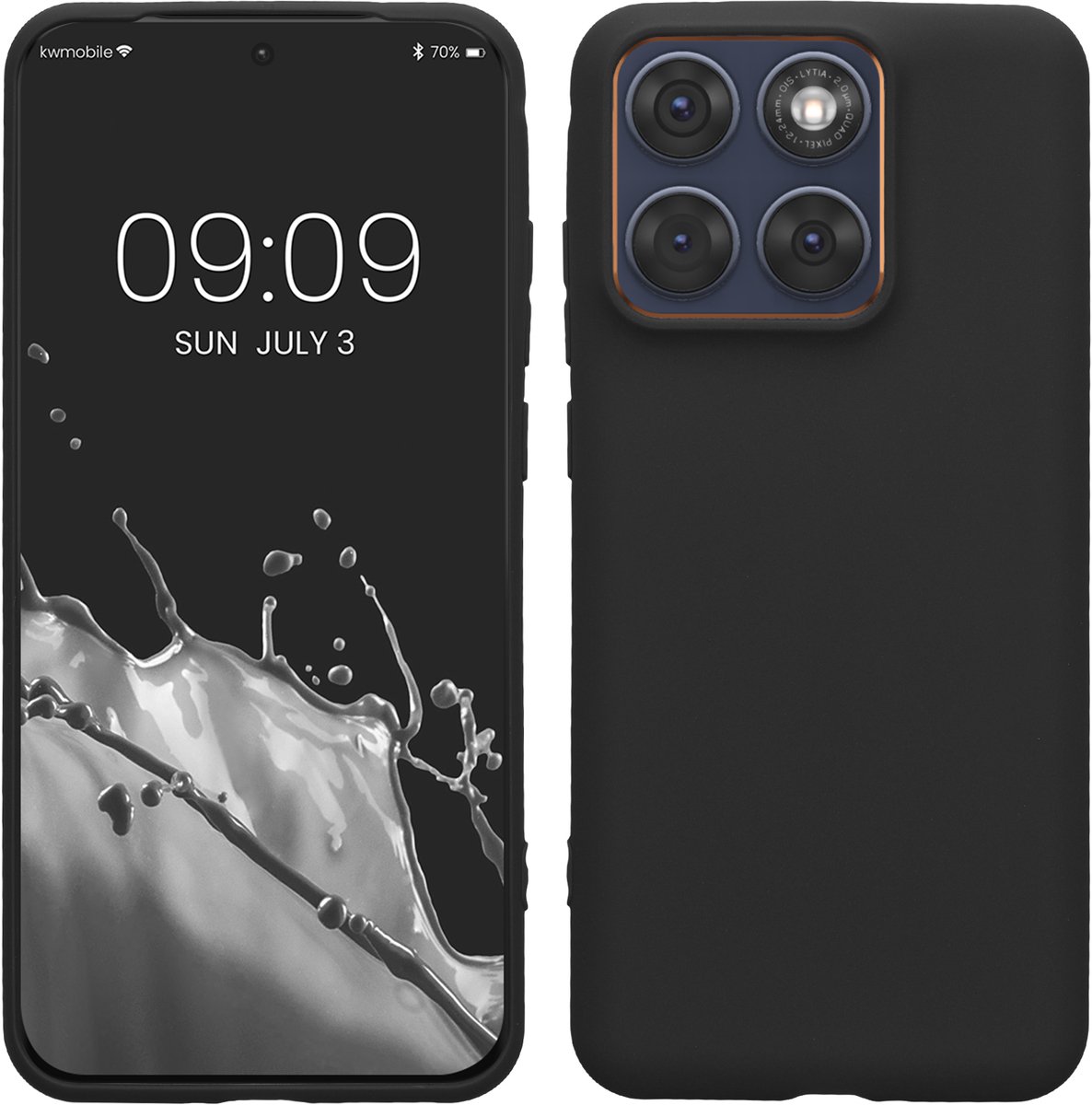 kwmobile telefoonhoesje geschikt voor Motorola Edge 70 Fusion / Edge 70 Fusion+ - Hoesje voor smartphone - Back cover in mat zwart