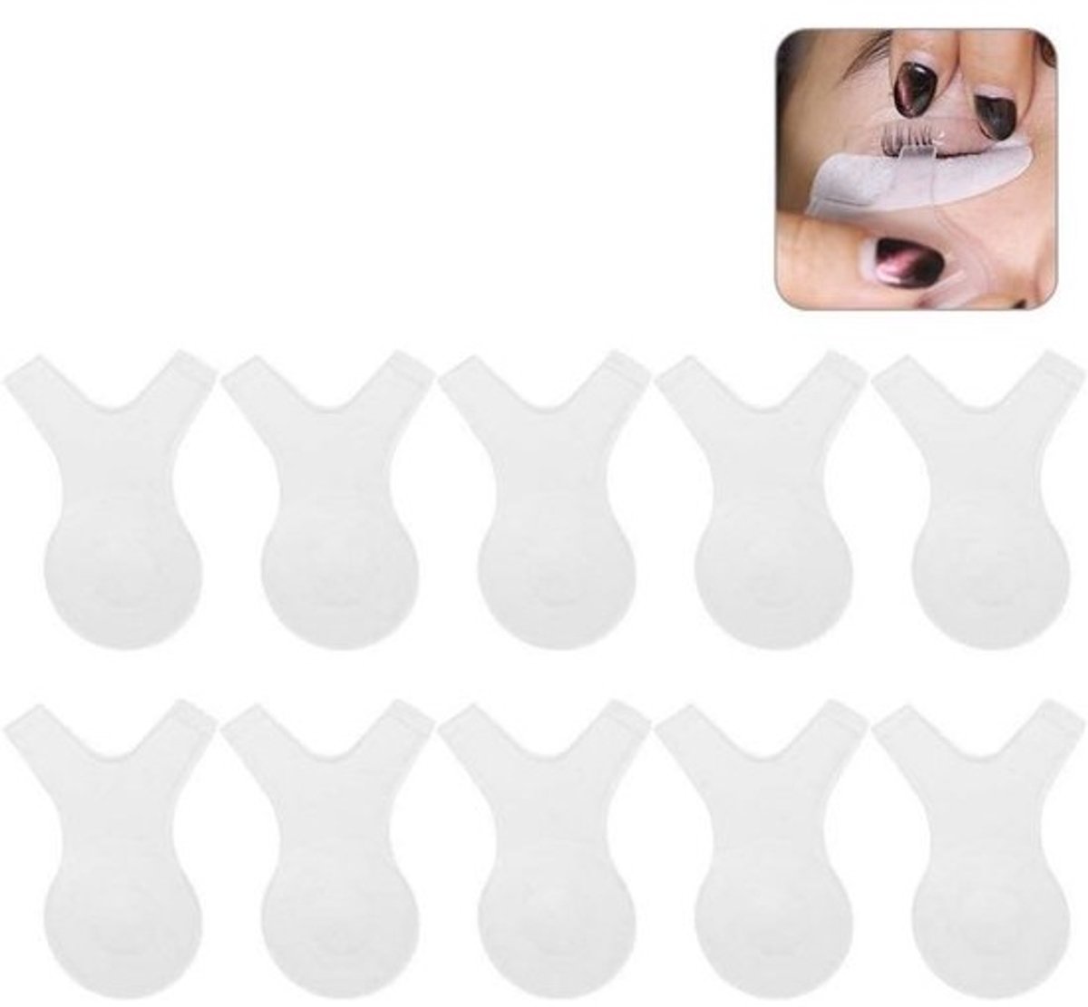Set van 10 Siliconen Wimperborstels voor Mascara en Wimperverlenging - Keramische Verwarmde Applicator