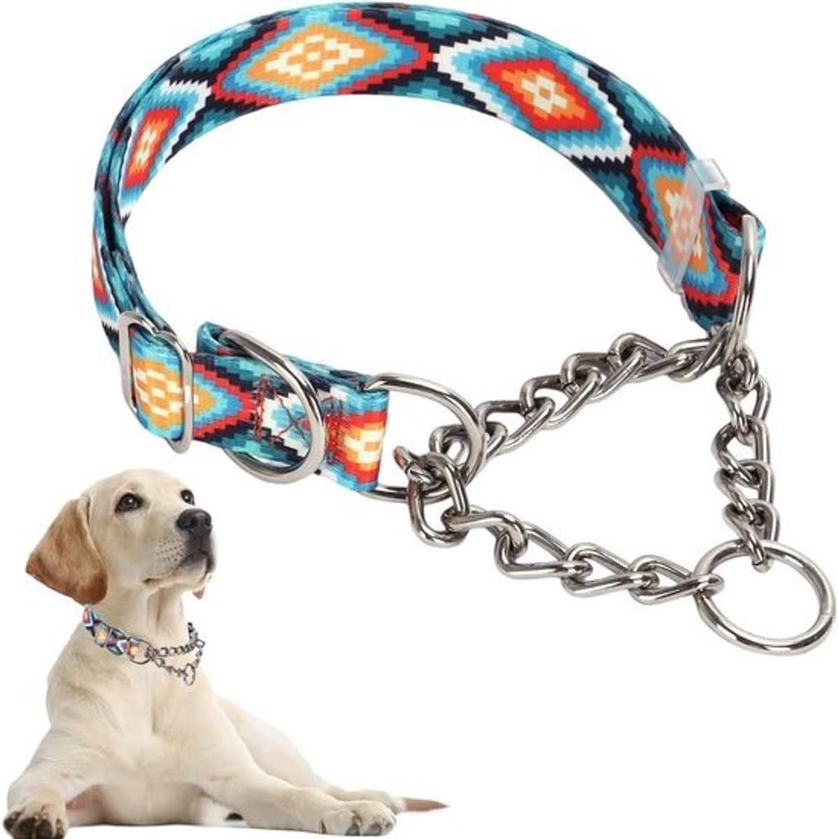 Verstelbare Martingale Halsband voor Middelgrote en Grote Honden - Trekbestendig en Voor Halsbandtraining