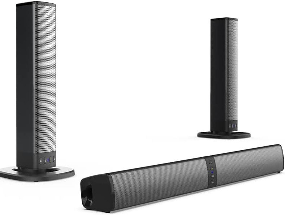 Soundbar Luidspreker - Audio Systeem - Home Bioscoop - 2-in-1 Afneembaar Design - 2.0 Kanaal - Zwart