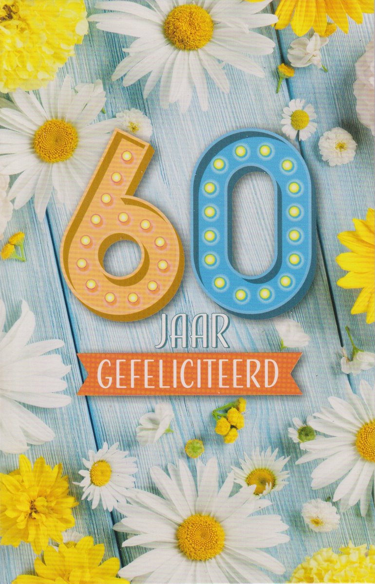 Wenskaart 60 Jaar Gefeliciteerd - 12x17cm - Gevouwen Wenskaart inclusief envelop - Leeftijdskaart - D15826