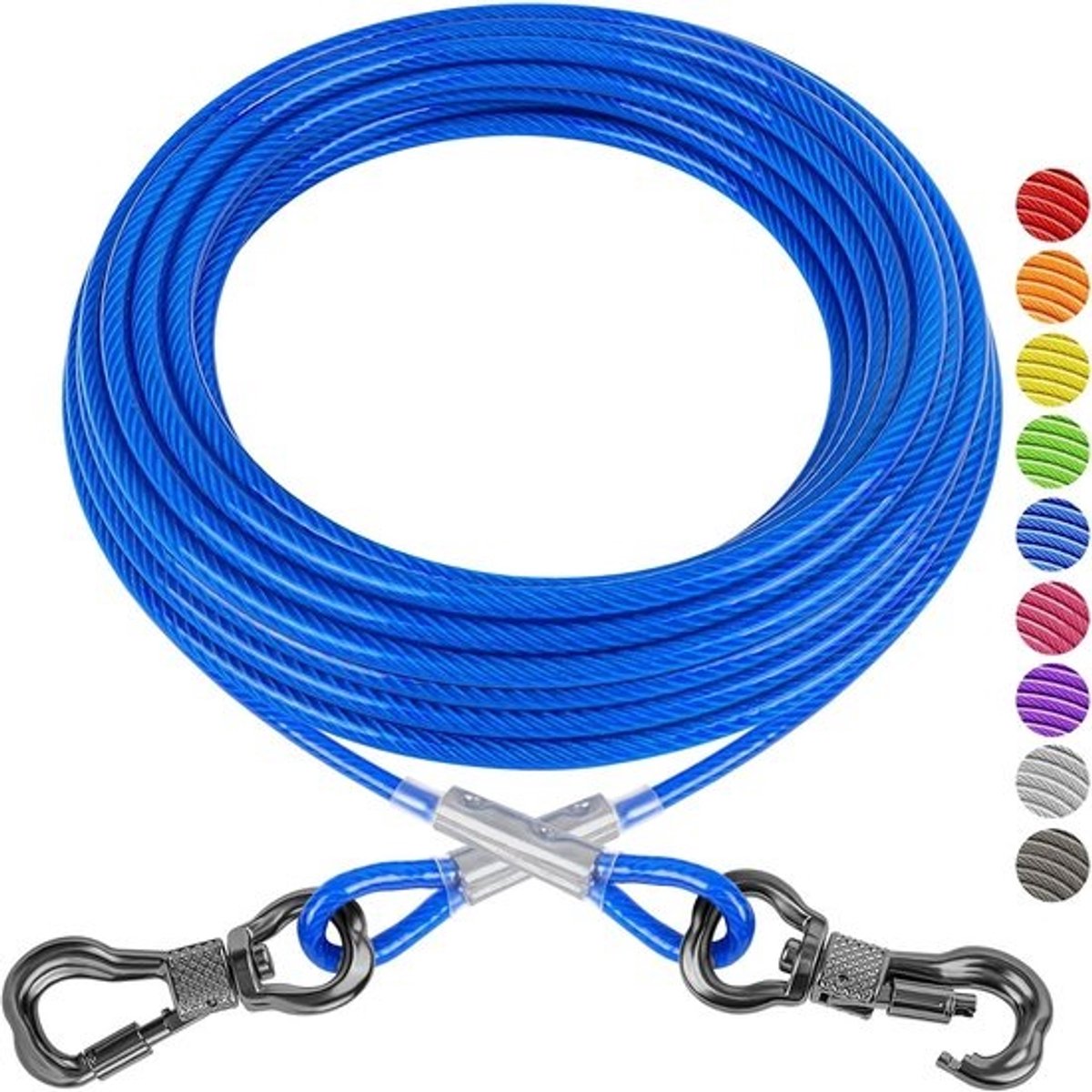 Hondenlijn Uittrekbaar - Honden Riem - Veilig Buiten - Robuuste Staalkabel - Tot 113 kg - Blauw