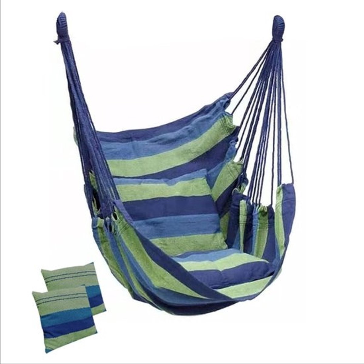 Hangmat Stoel - Opknoping Relaxen - Buiten Ontspannen - Strakke Steken - 130x100 cm - Groen