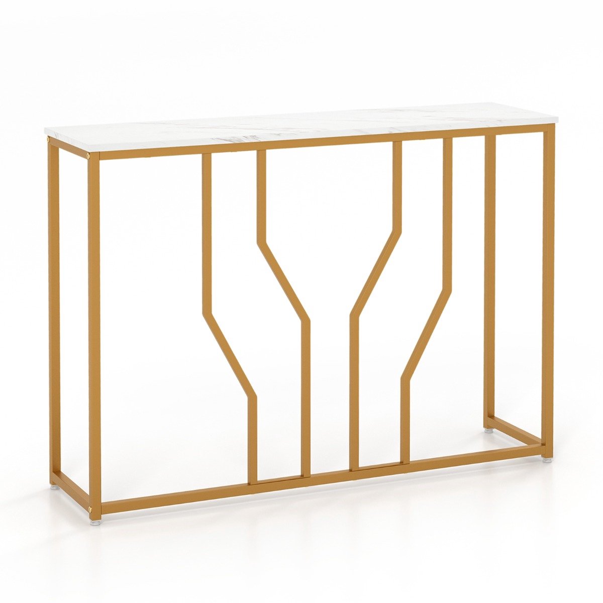 SureDeal® - Consoletafel - Console Tafel Marmeren - 110x30x80 cm - Wit
