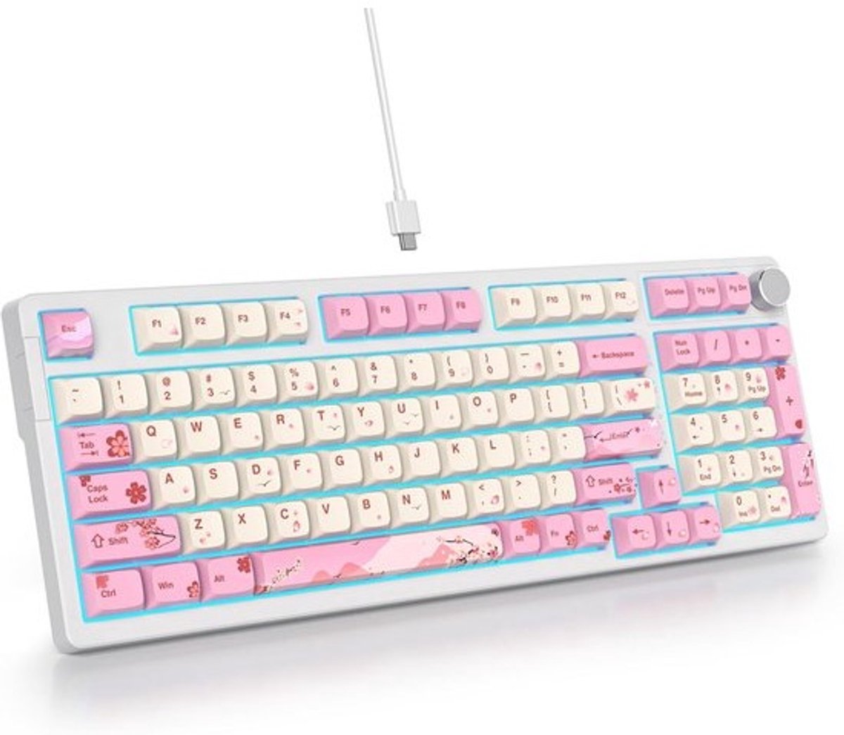 Gasket Mechanisch Gaming Toetsenbord met 98 Toetsen en Hot-Swappable Switches
