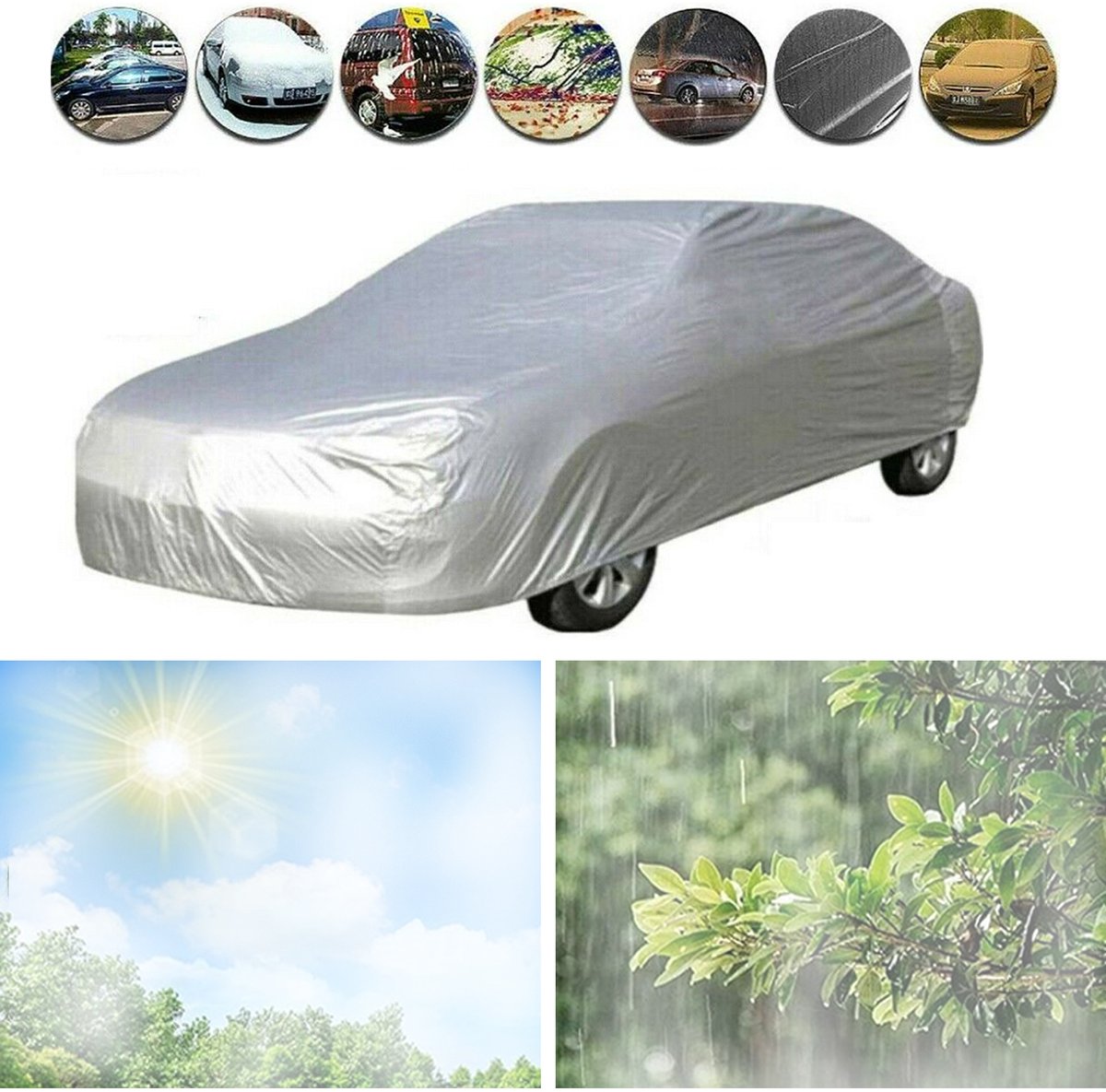 Universele Autohoes, Bescherming Tegen Regen, Uv-Straling, Krassen en Wind, Volledige Autoverzekering.