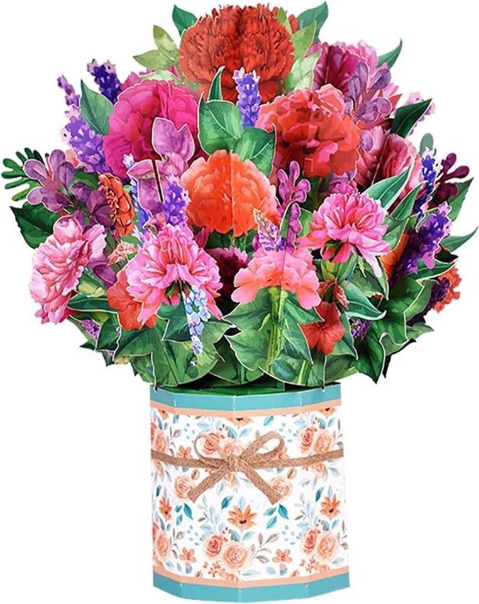 Papieren Bloem Kaarten - 3D Wenskaarten - Verjaardag Vieren - Pop-up Bloem Design - 8.6 x 7 inch - Kleur 4