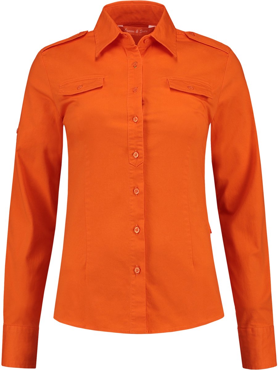 Lemon & Soda blouse voor dames in de kleur oranje in de maat XXL