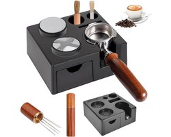 Tamping Station voor Espresso met 8 Naalden en Tray, Professioneel Tamper Houder voor Koffie Enthousiastelingen