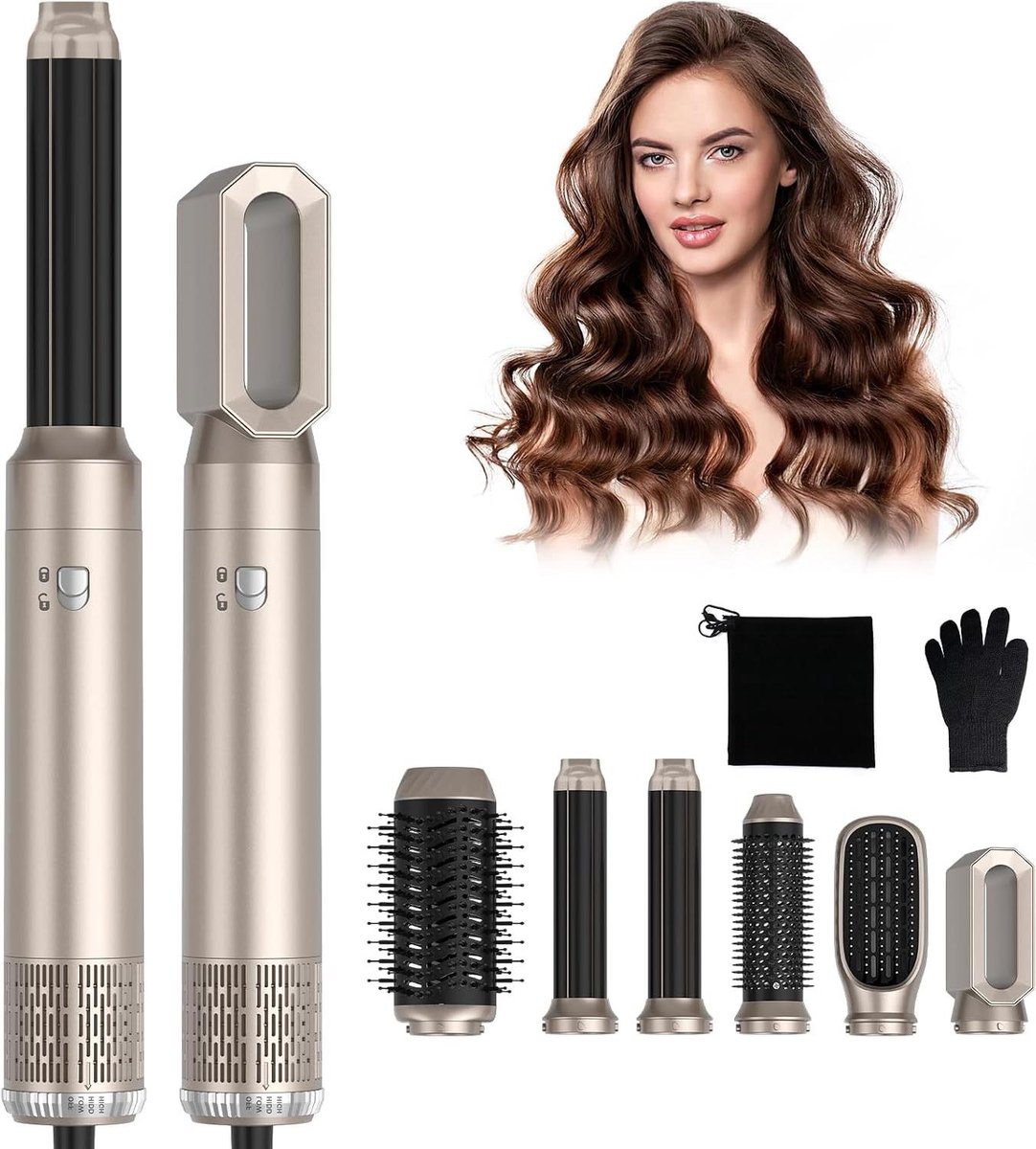 Haarstyling Tool - Multi Styler - Haar Modelleren - 6-in-1 Functionaliteit - 1000W - Zwart