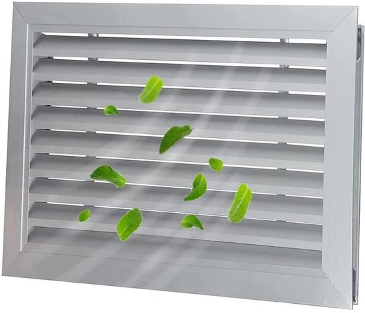 Deurventilatierooster - Ventilatierooster Deur - Luchtcirculatie Verbeteren - Dubbelzijdig Ontwerp - 20 x 12 Inch - Zilverkleurig