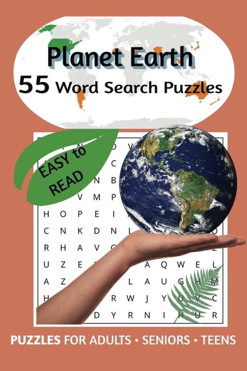 Woordzoeker Puzzelboek Aarde: Educatieve Spellen over Natuur en Geografie