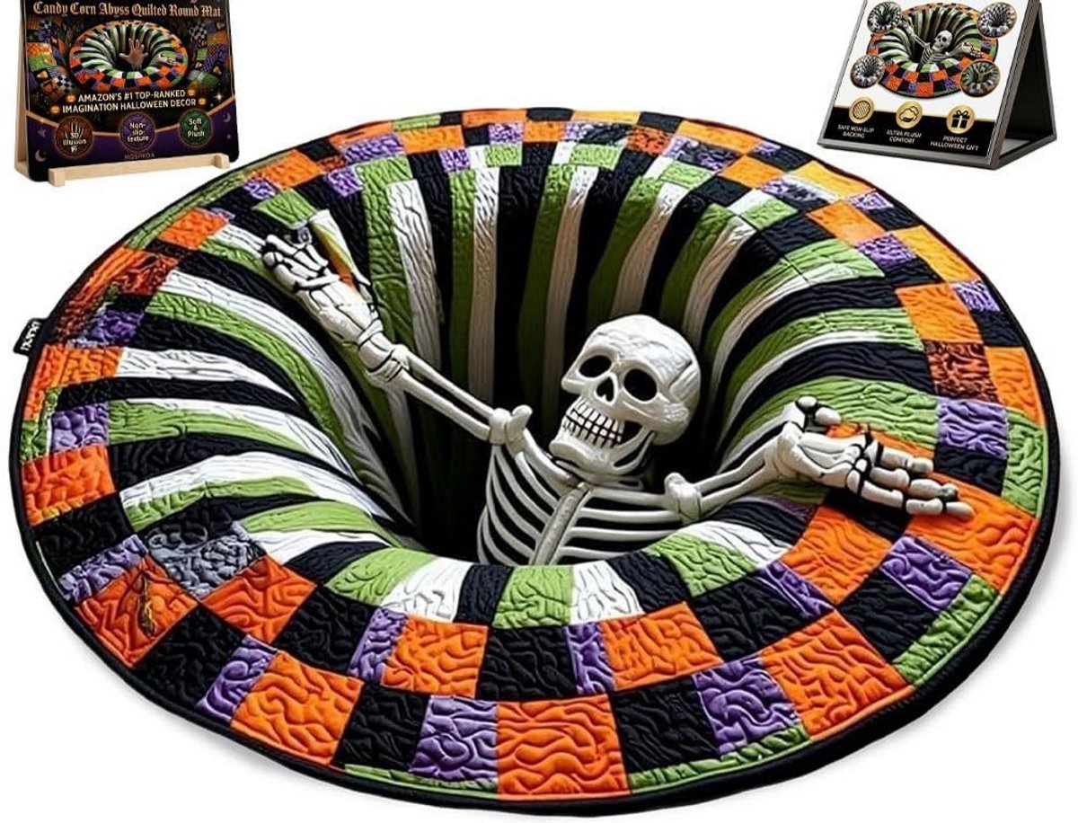 3D Halloweenkleed, origineel 3D-kleed met spook- en schedelmotief en optische illusie