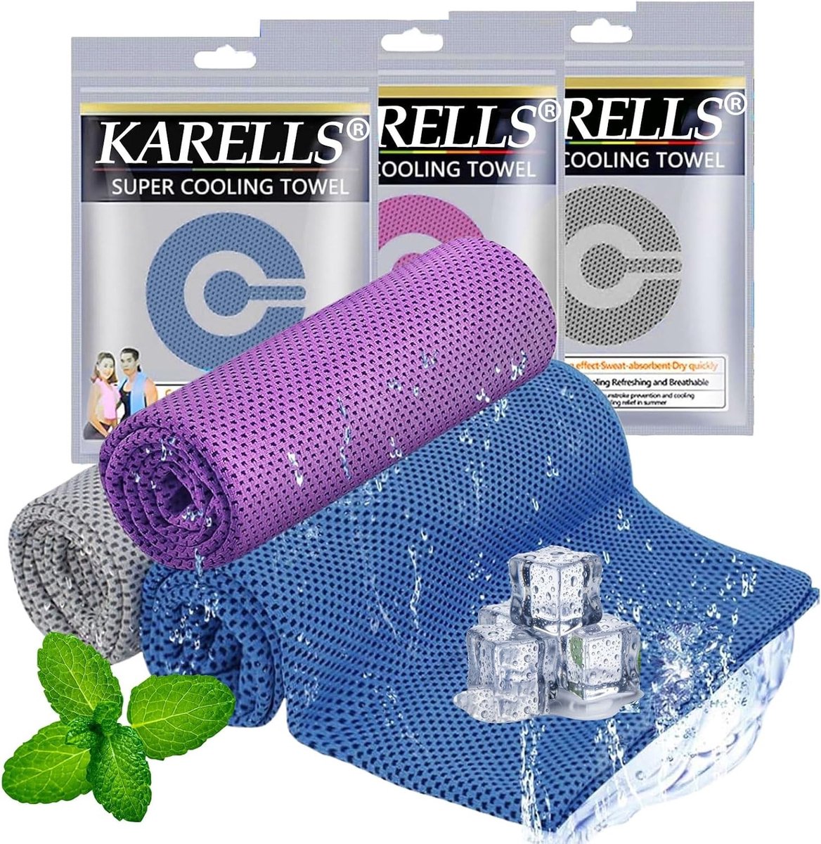 3 Stuks Sport Koeltowel, Sneldrogende Handdoek voor Directe Koeling, Ideaal voor Fitness en Sportactiviteiten