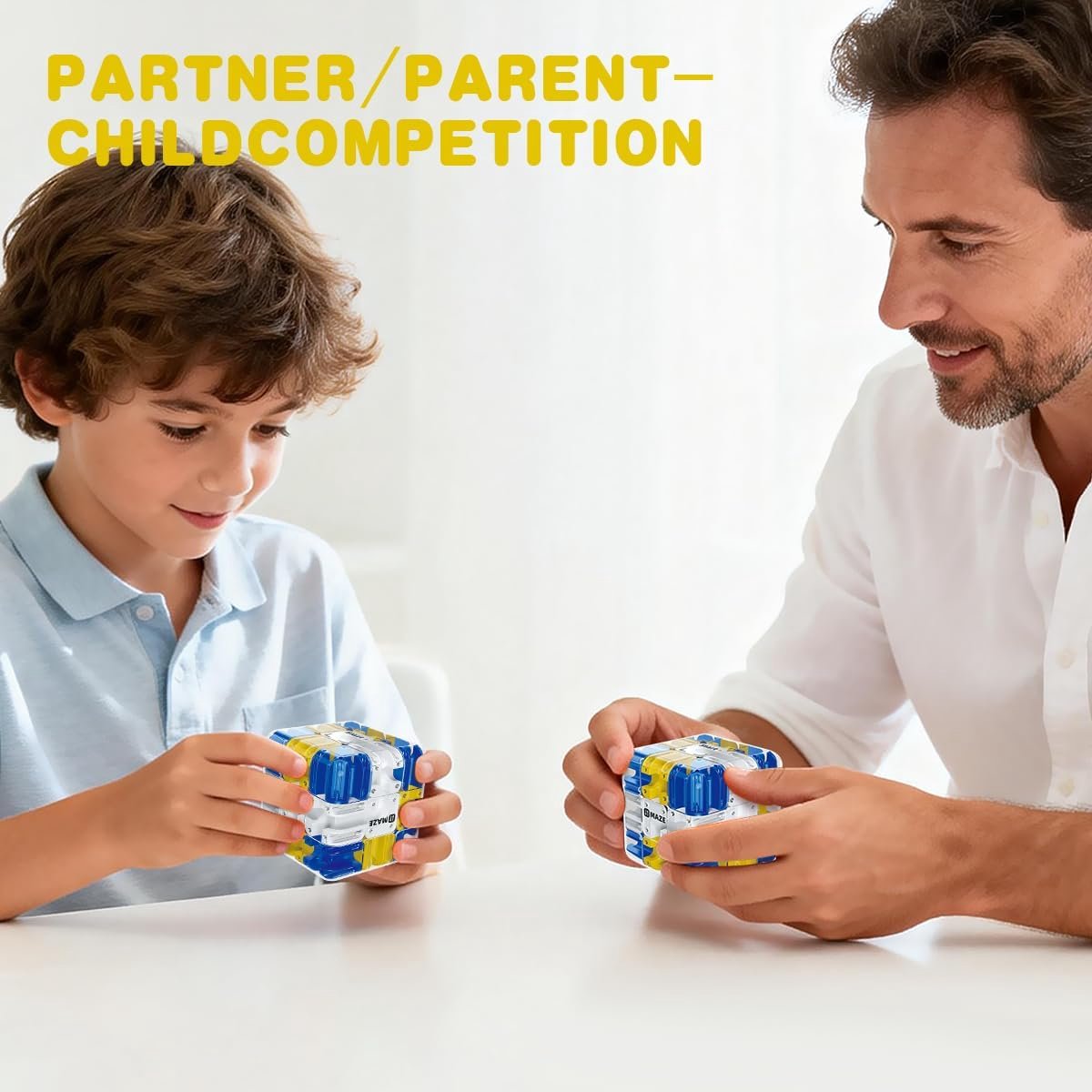 casalora - Doolhof spel - Rubiks kubus - Educatief speelgoed - 3D Labyrint Kubus Puzzel - Fun Maze Rolling Cube - Breinbreker voor Stressverlichting, Logisch Denken en Fijnmotoriek - 3D Doolhof voor Kinderen en Volwassenen - Blauw