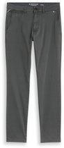 Donkergrijze slim-fit chino met label "Tom Tailor TTSIMON SLIM 31/32" aan de binnenzijde.