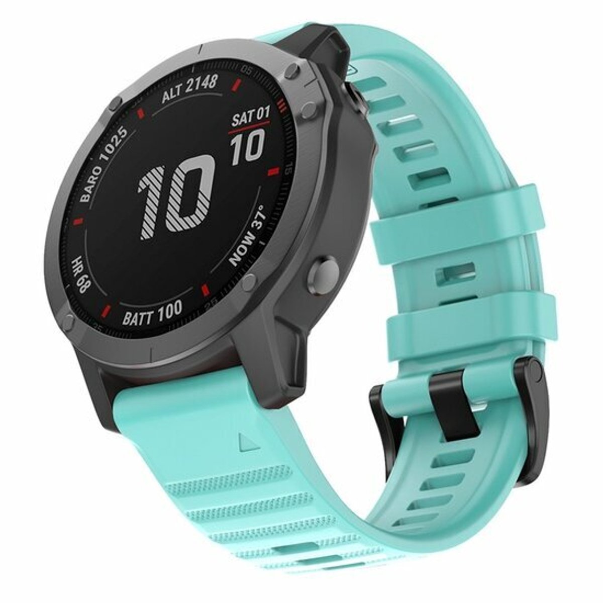 By Qubix - Geschikt voor Garmin bandje - 26mm Quickfit - Siliconen bandje - Lichtblauw - Geschikt voor Garmin Fenix 9 / 9 pro - 51mm
