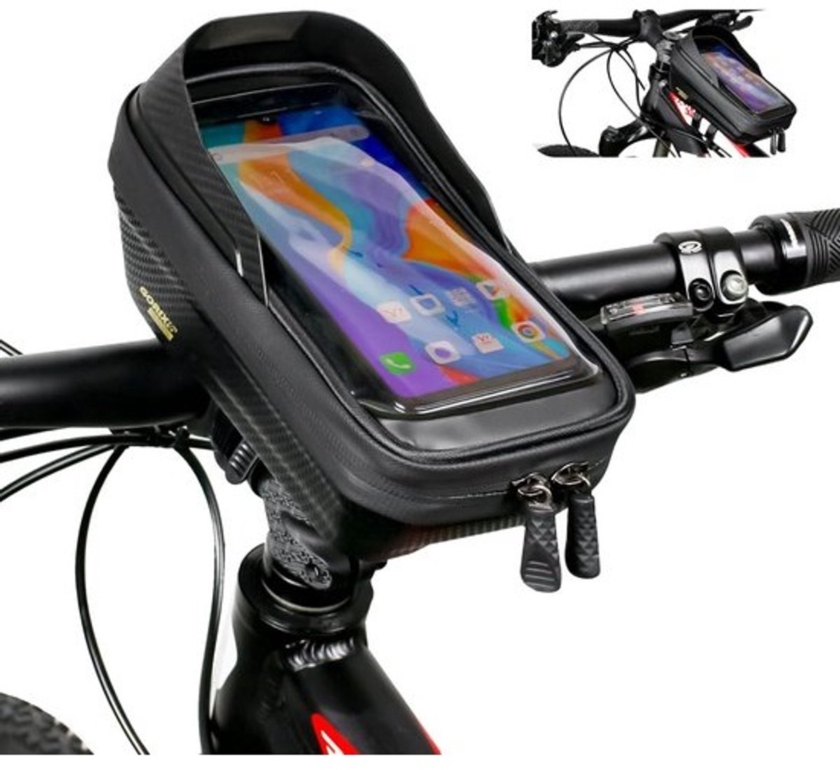 Waterdichte Fiets Top Tube Tas met Smartphone Houder voor Racefiets en MTB