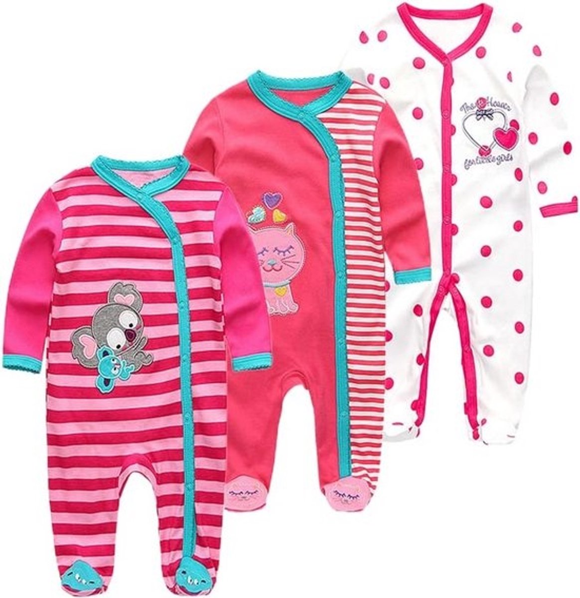 Katoenen Baby Slaappak Rompertjes Lange Mouw voor Jongens en Meisjes