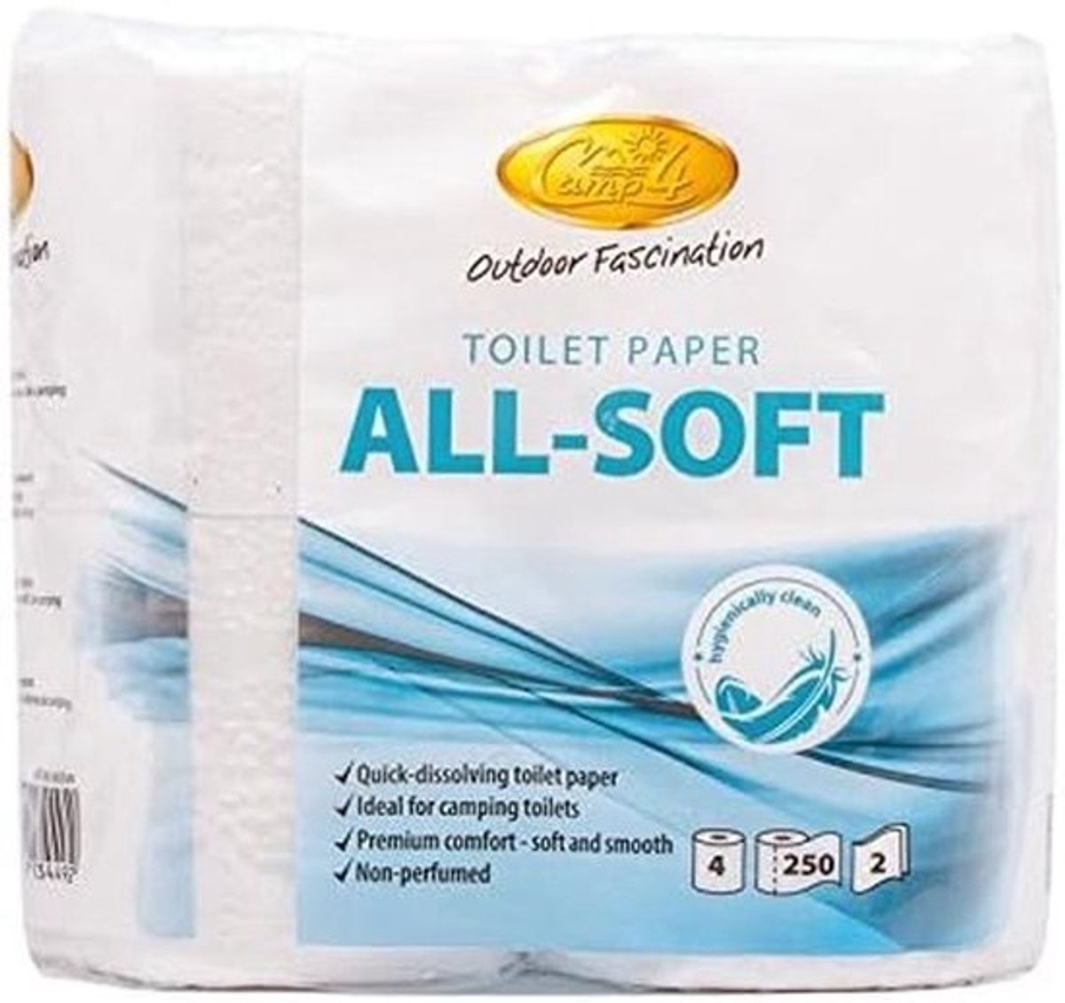 Biologisch Afbreekbaar Toiletpapier voor Campingtoiletten - 4 Rollen, Zacht & Snel Oplosbaar