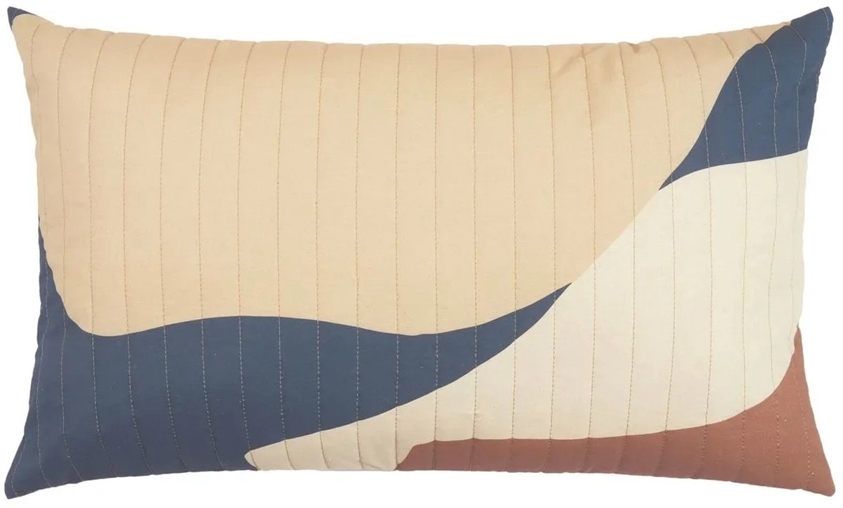 * Nobodinoz Landscape Gewatteerd Kussen Large 60x40 | Blue Canyon