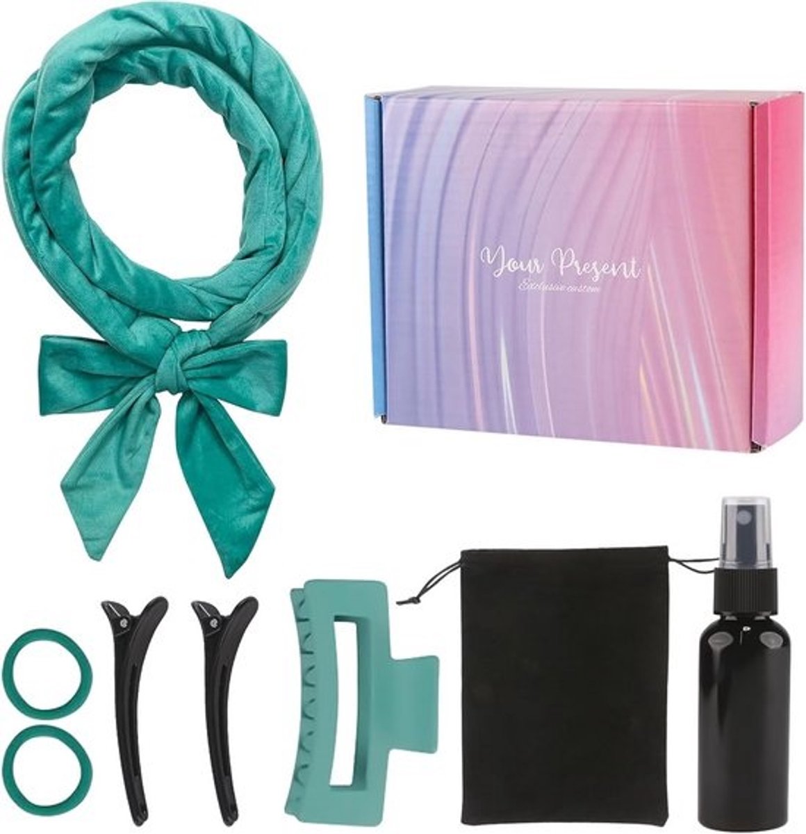 Haarkruller Set - Krulspelden Hoofdband - Haar Stylen - Hitteloos Krullen - 8 Delig - Groen