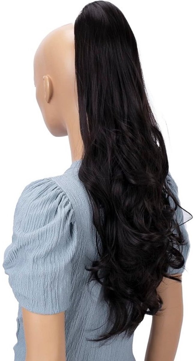 Golvende Clip-in Paardenstaart Extensions 60 cm - Volumineus Synthetisch Haarstuk