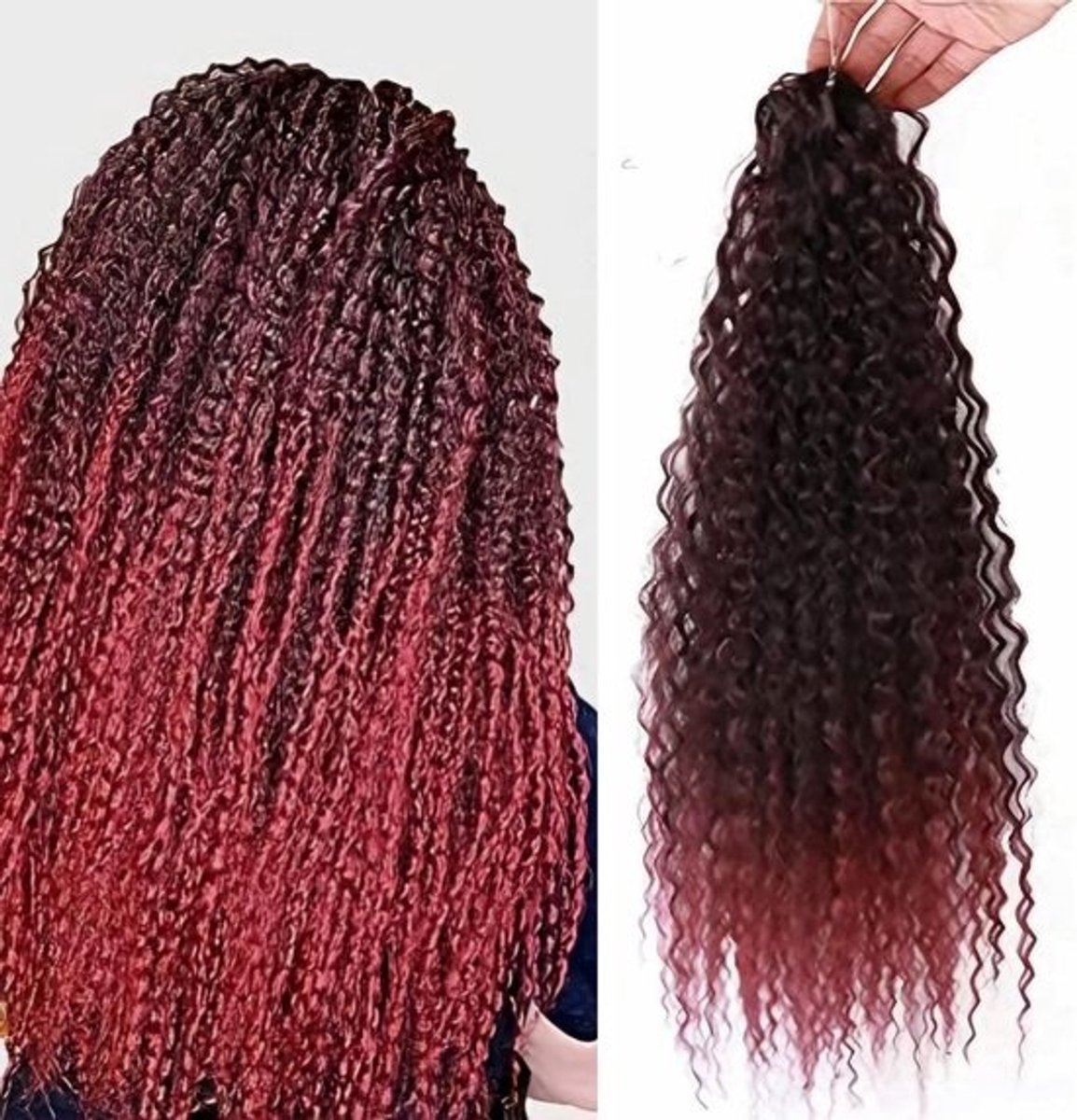 Golvende Synthetische Vlechthaar Extensions - 5 Stuks - 60 cm - Natuurlijk Uiterlijk