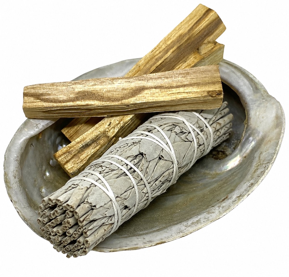 Reinig je huis pakket Soulfloating - Smudge Kit - Witte salie - Palo Santo sticks, Abalone schelp - incl. handleiding NL - voor energetische reiniging - original — cadeau in Cadeau-ideeën - foto 3